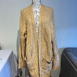Olive & Oak Textured Knit Cardigan - Beige